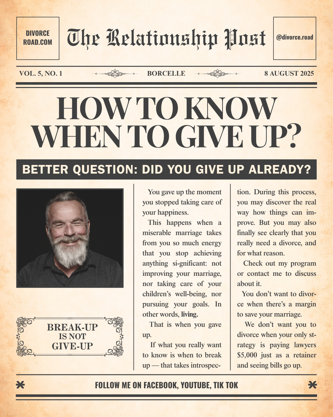 Newspaper frontpage - should you give up?